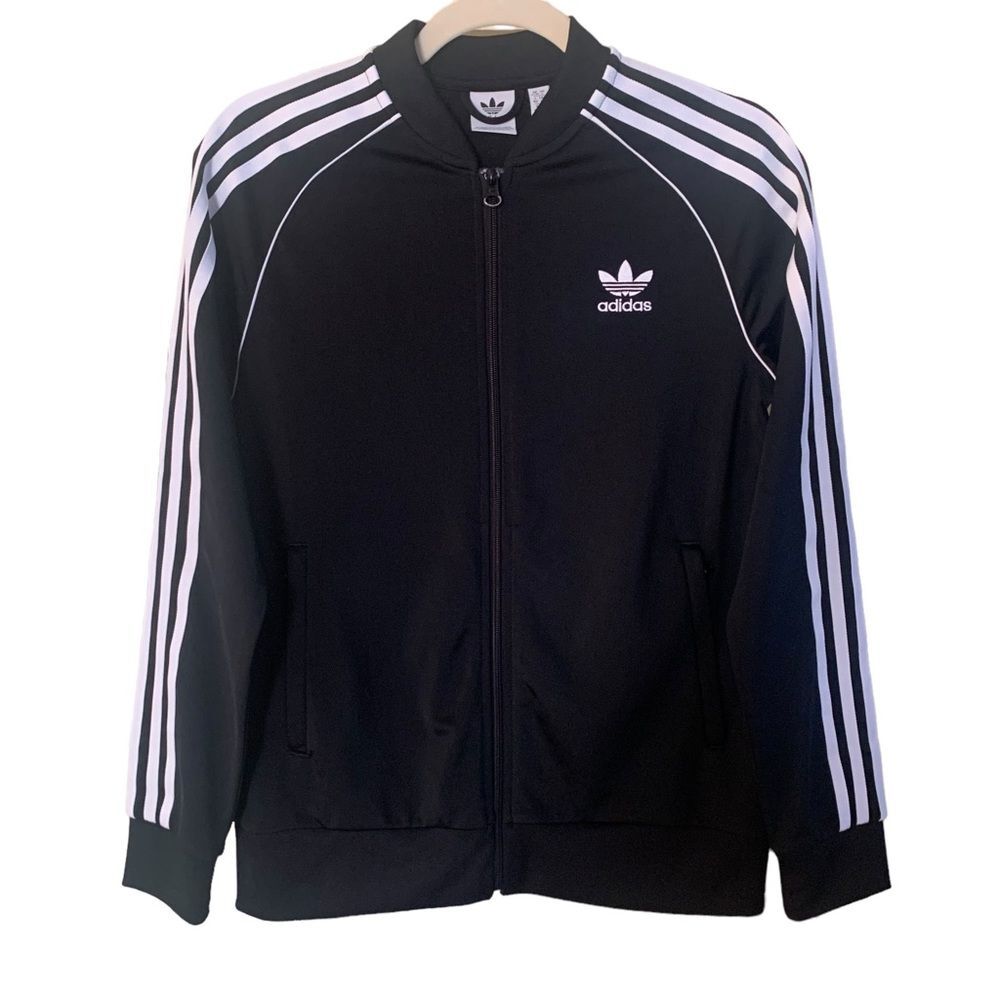 Adidas Youth Track Zip-Up Jacket With Contrast Details Size Large